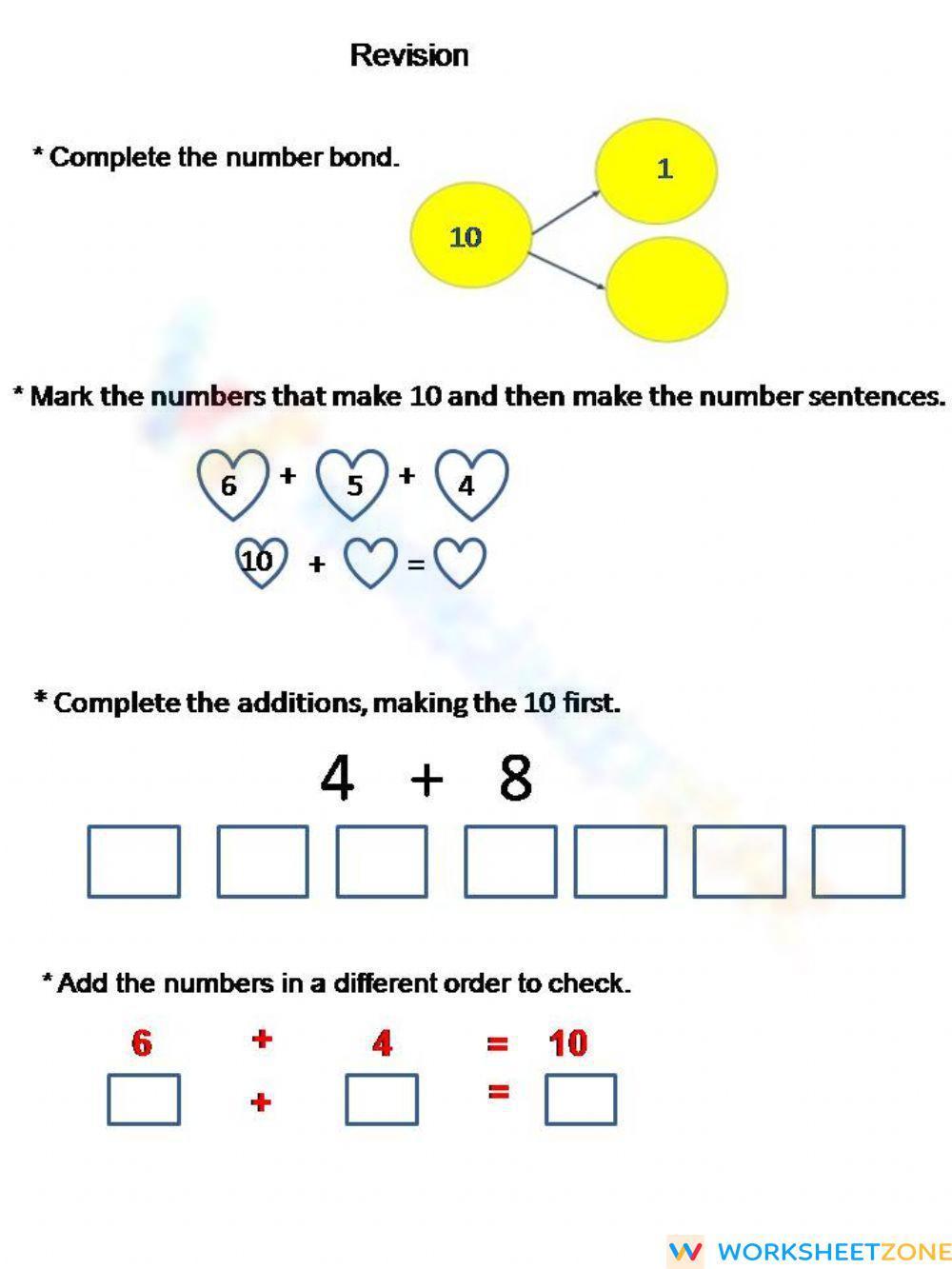 Number Bond Worksheet