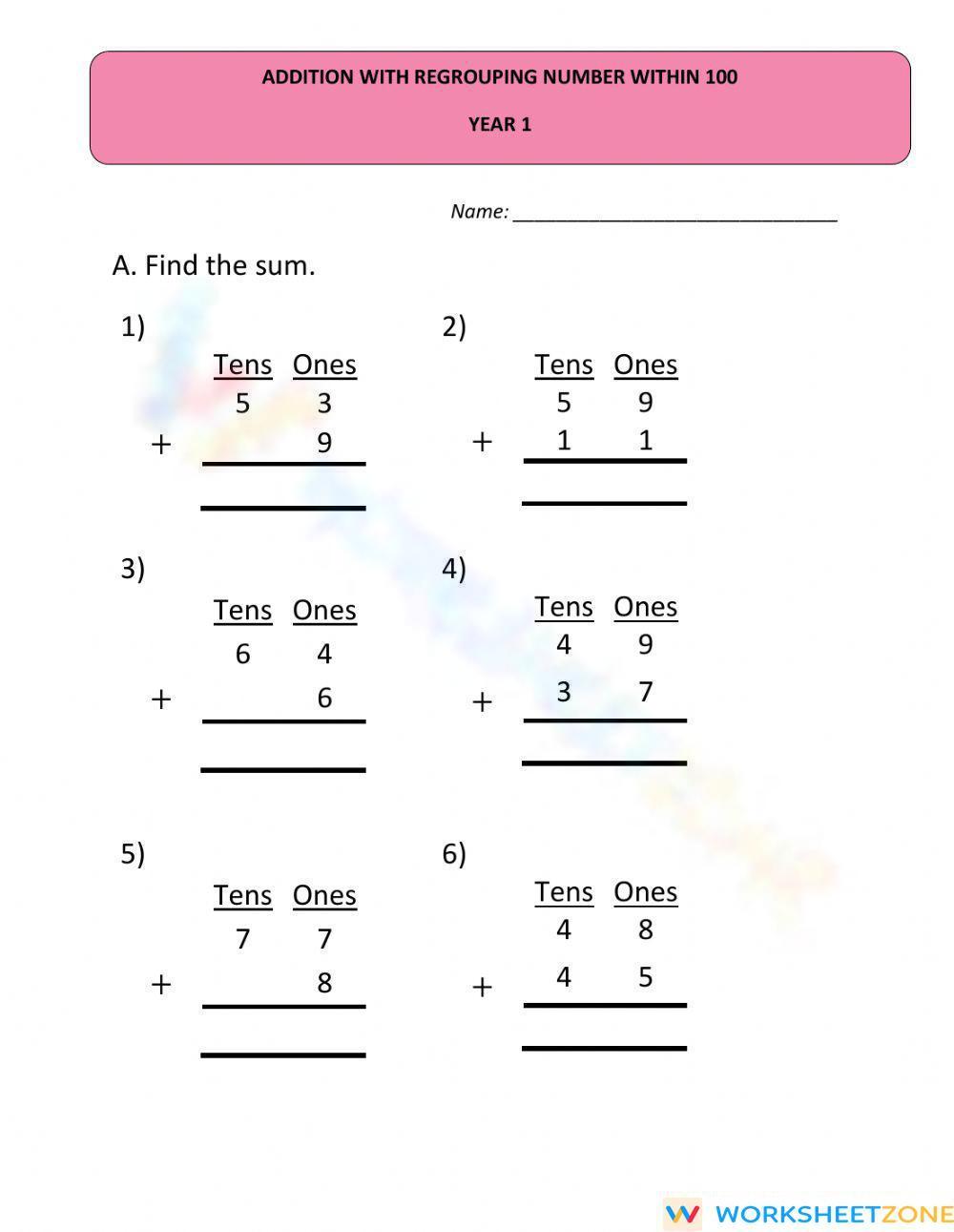 addition-with-regrouping-worksheet