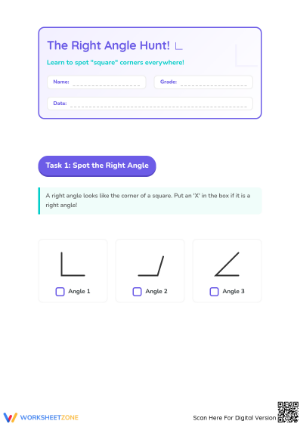 Essential Right Angle Hunt: Grade 4 Math Practice Worksheet