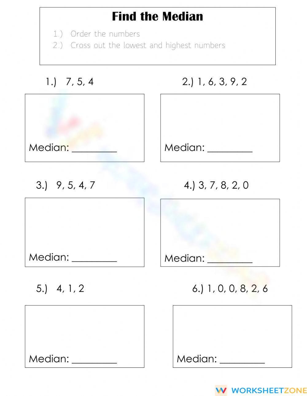 Finding The Median Worksheet   Finding The Median W1000 H1291 Preview 0 