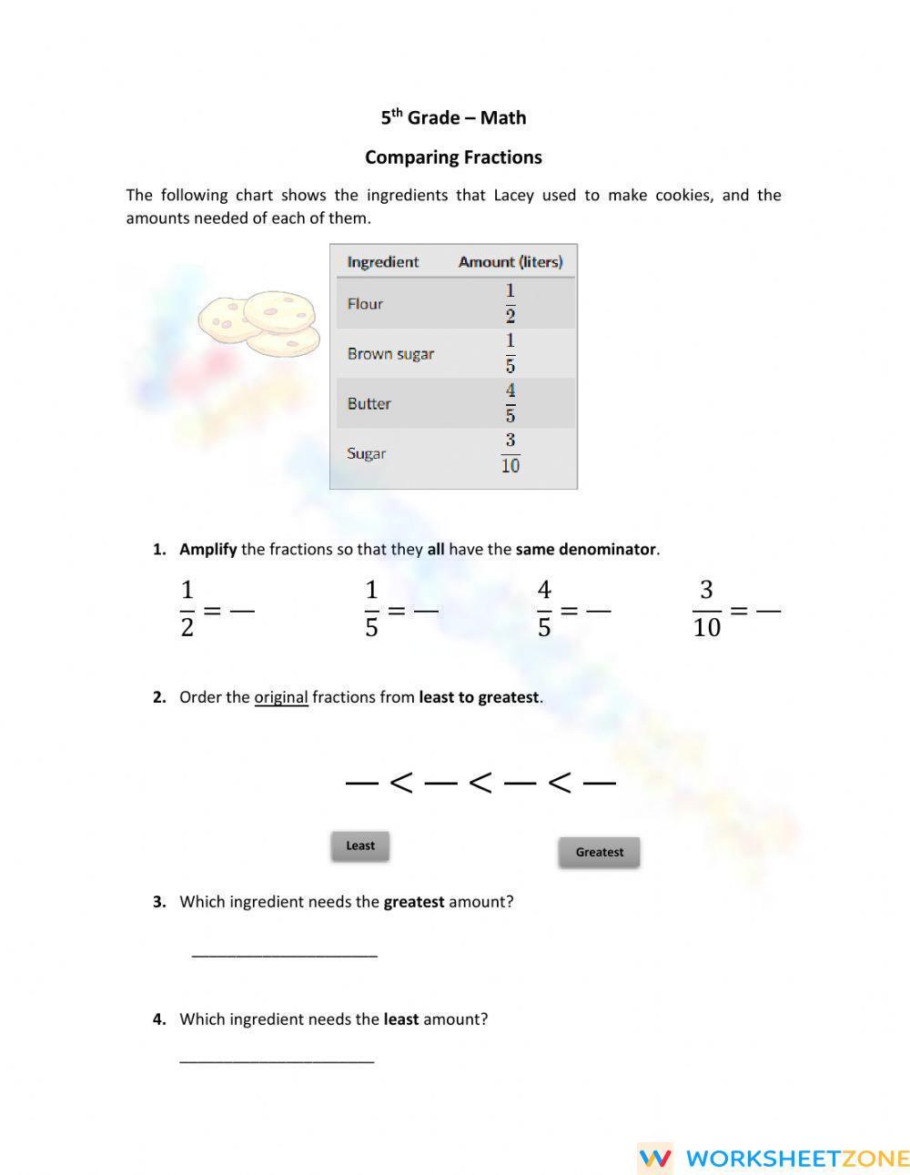 fractions revision homework