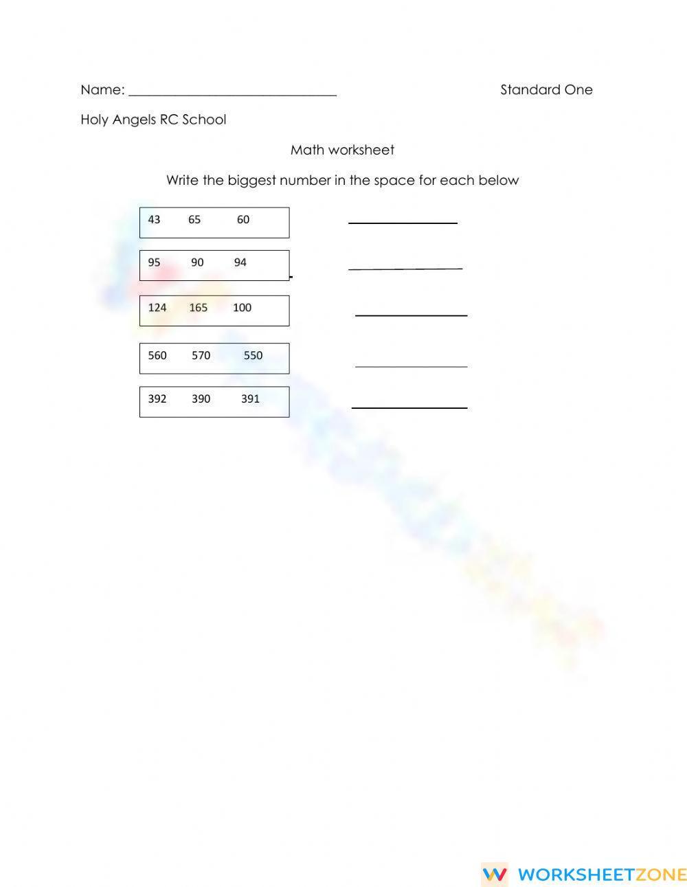 largest-number-worksheet