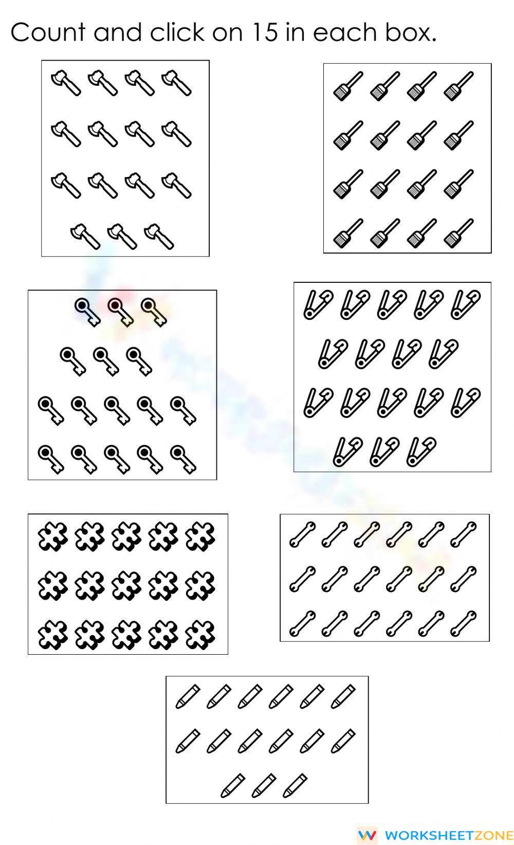 Counting 15 Worksheet