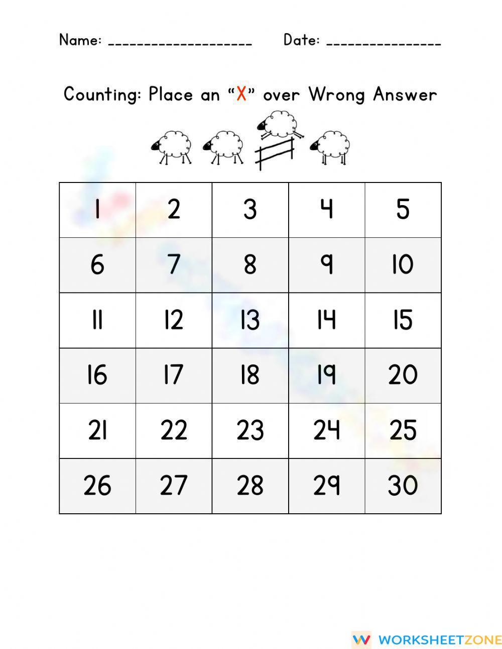 Counting Worksheet