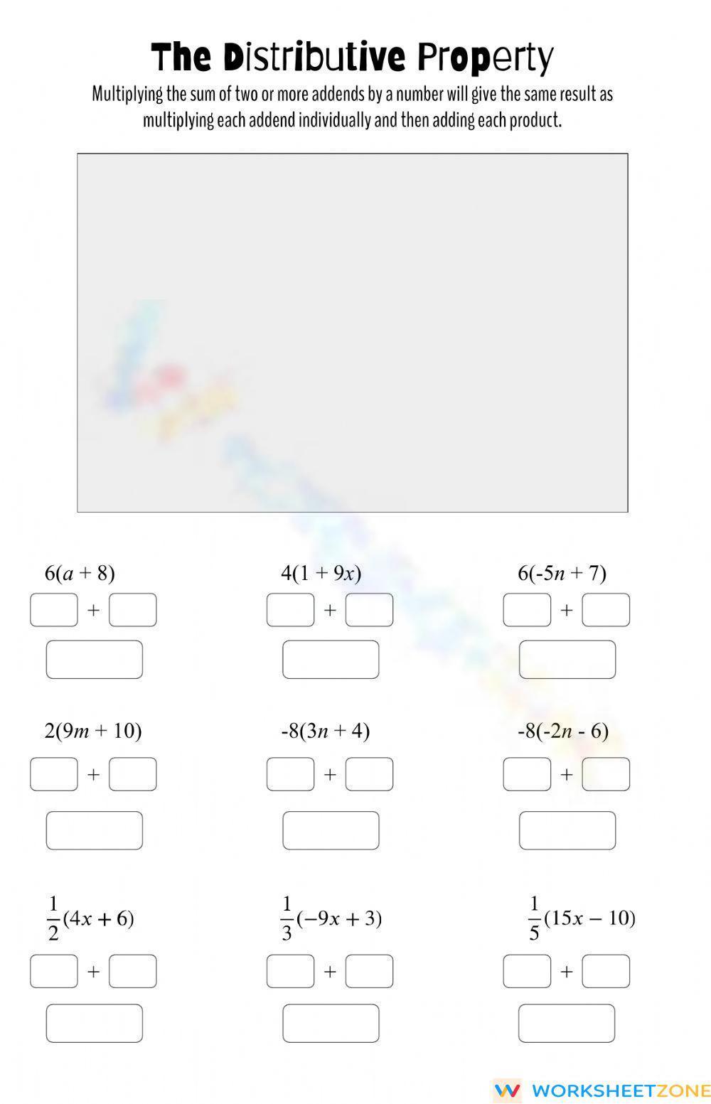 The Distributive Property Worksheet