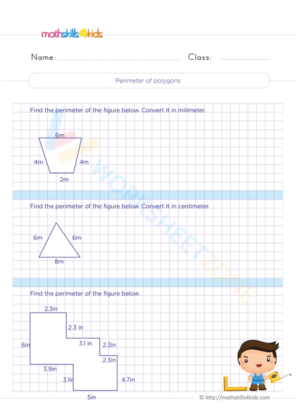 Perimeter Of Polygons Worksheet