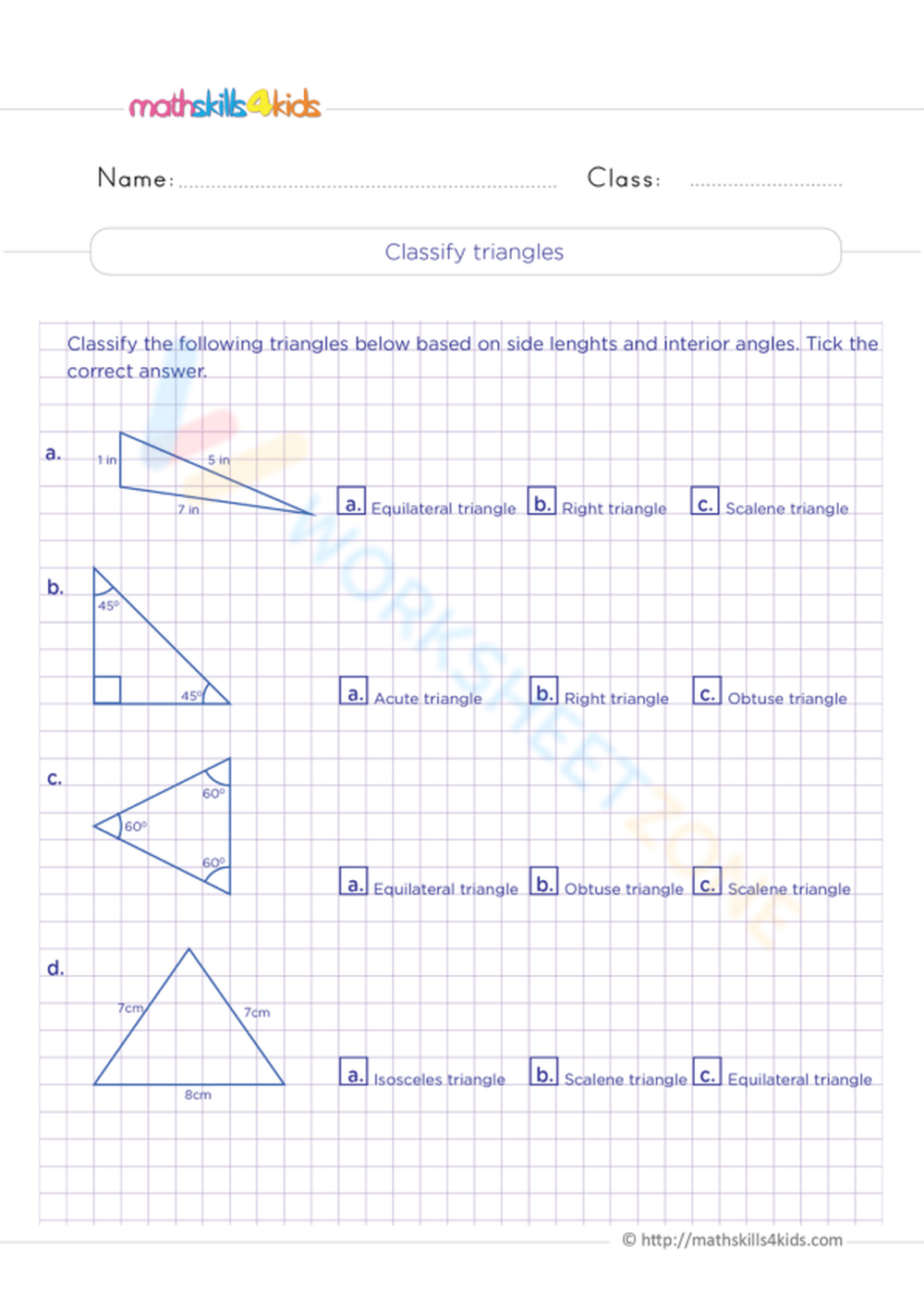 Classify Triangles Worksheet 6463