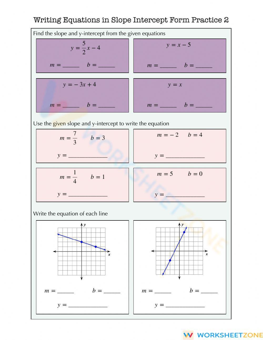 unit 2 linear functions homework 3 writing linear equations