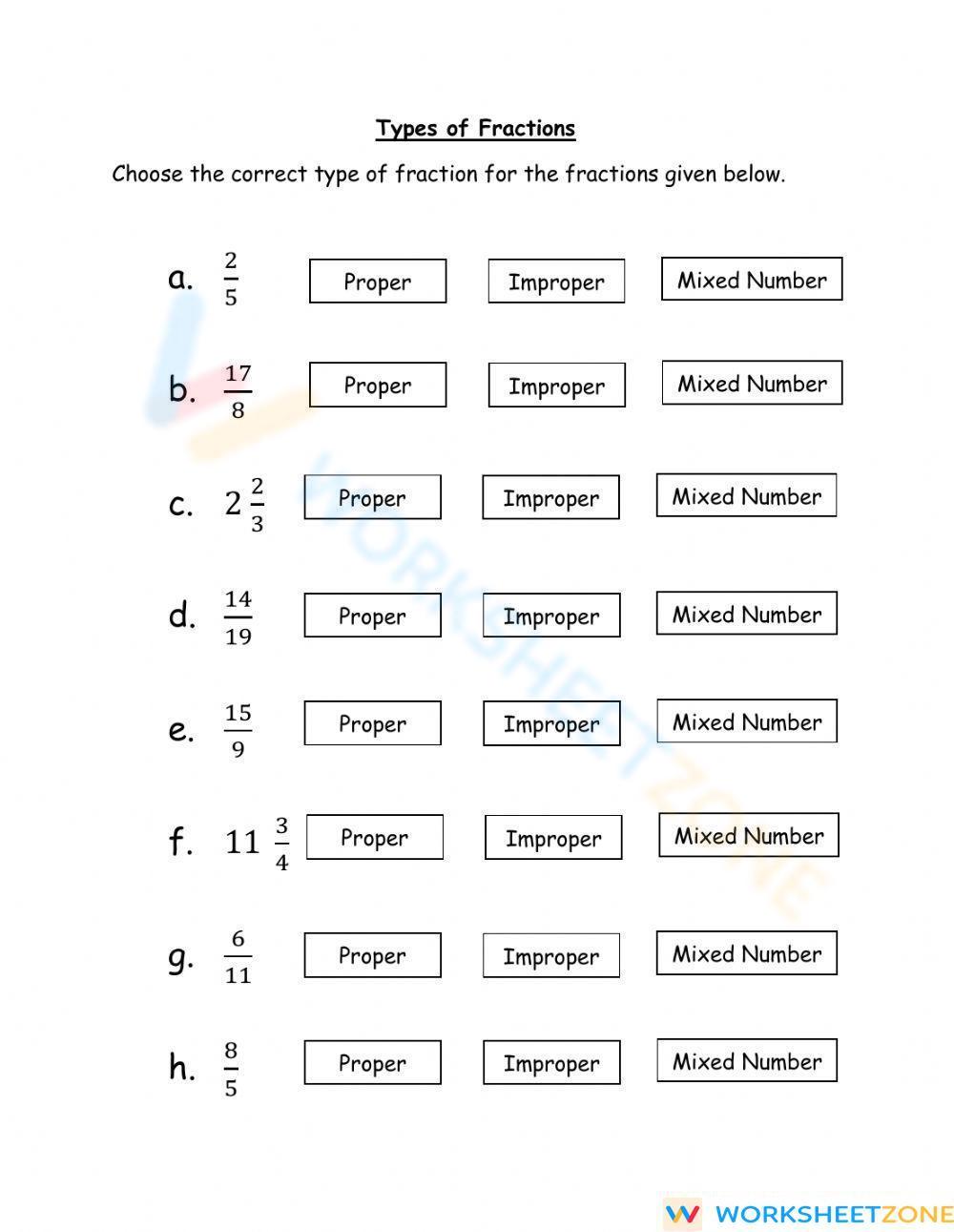 types-of-fractions-worksheet