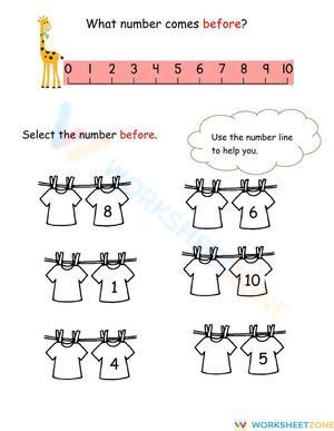 addition worksheets numbers 1 20 Number before
