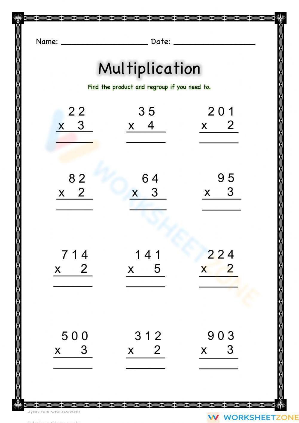 multiplication worksheets live