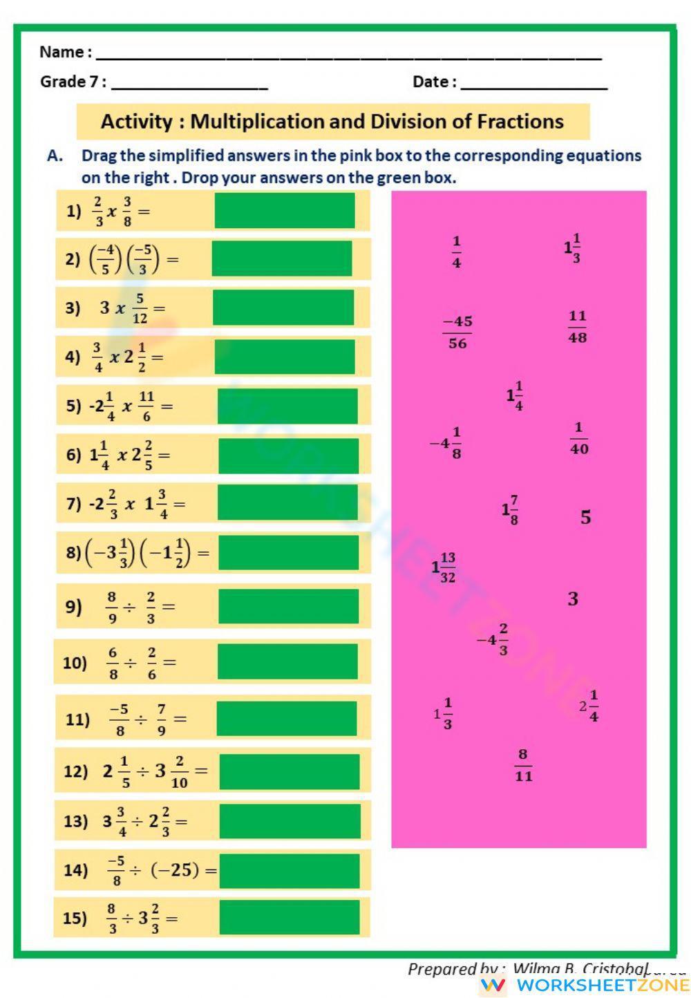 Multiplication Of Fractions Worksheets K5 Learning