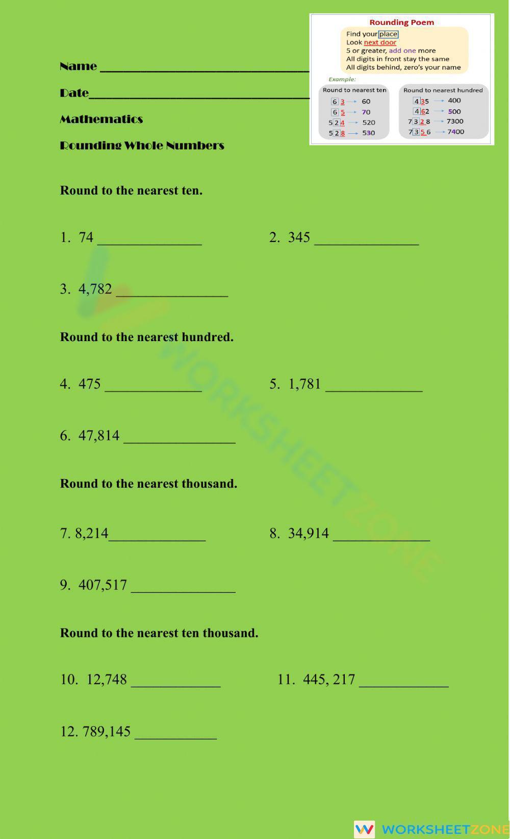 rounding-whole-numbers-worksheetzone