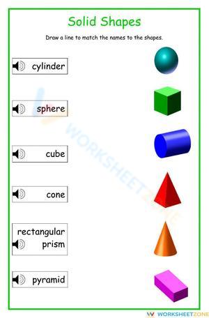 Exploring Solid Shapes Worksheets