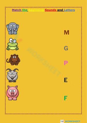 Matching Sounds and Letters sheet