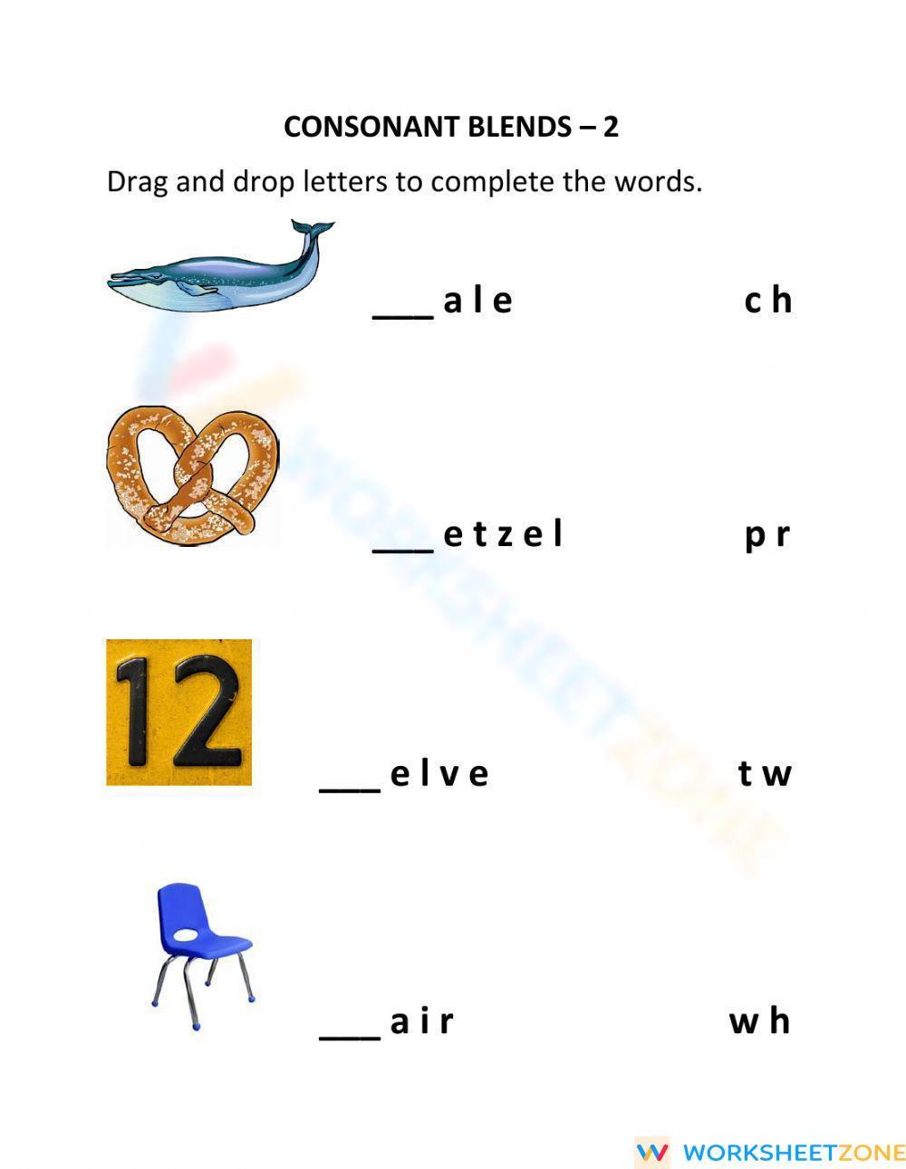 Consonant Blends 2 Worksheet 