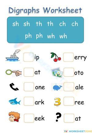 Consonant Digraph WH TH PH SH CH