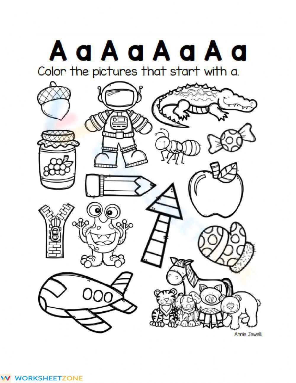 Letter Aa Worksheet