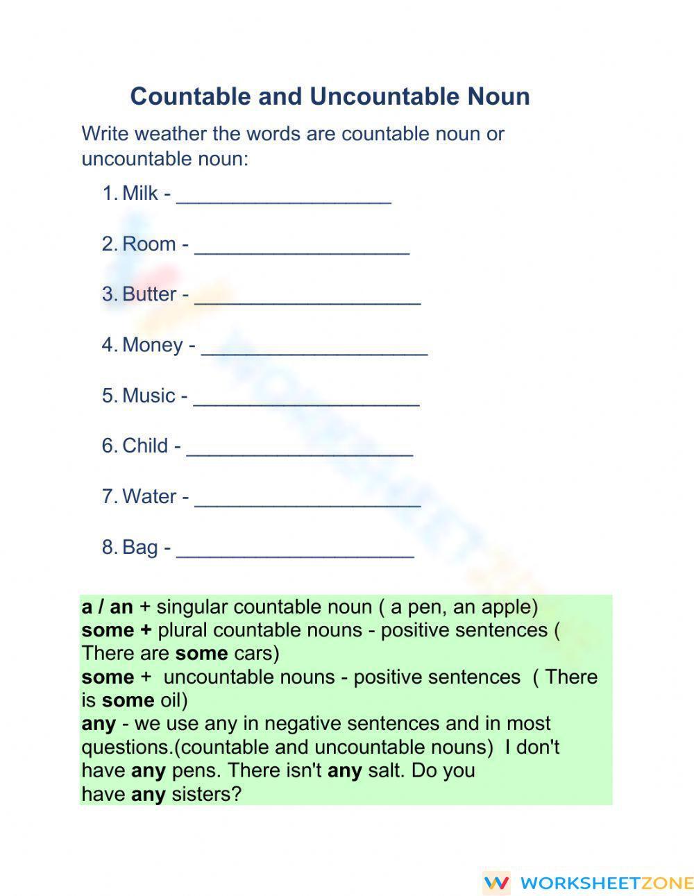 countable-and-uncountable-noun-revision-worksheet