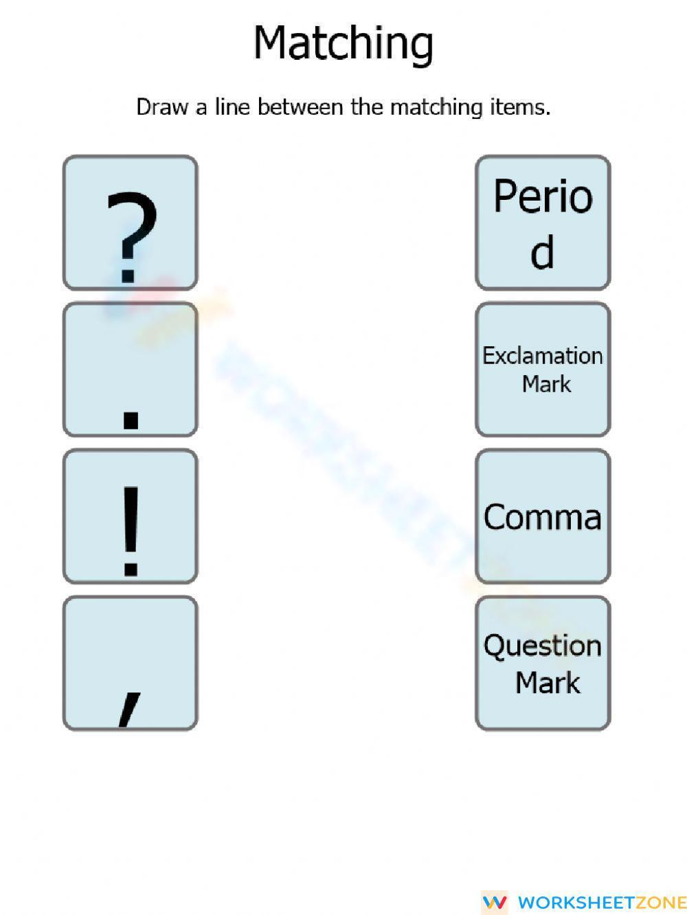 Punctuation Matching Worksheet 7965