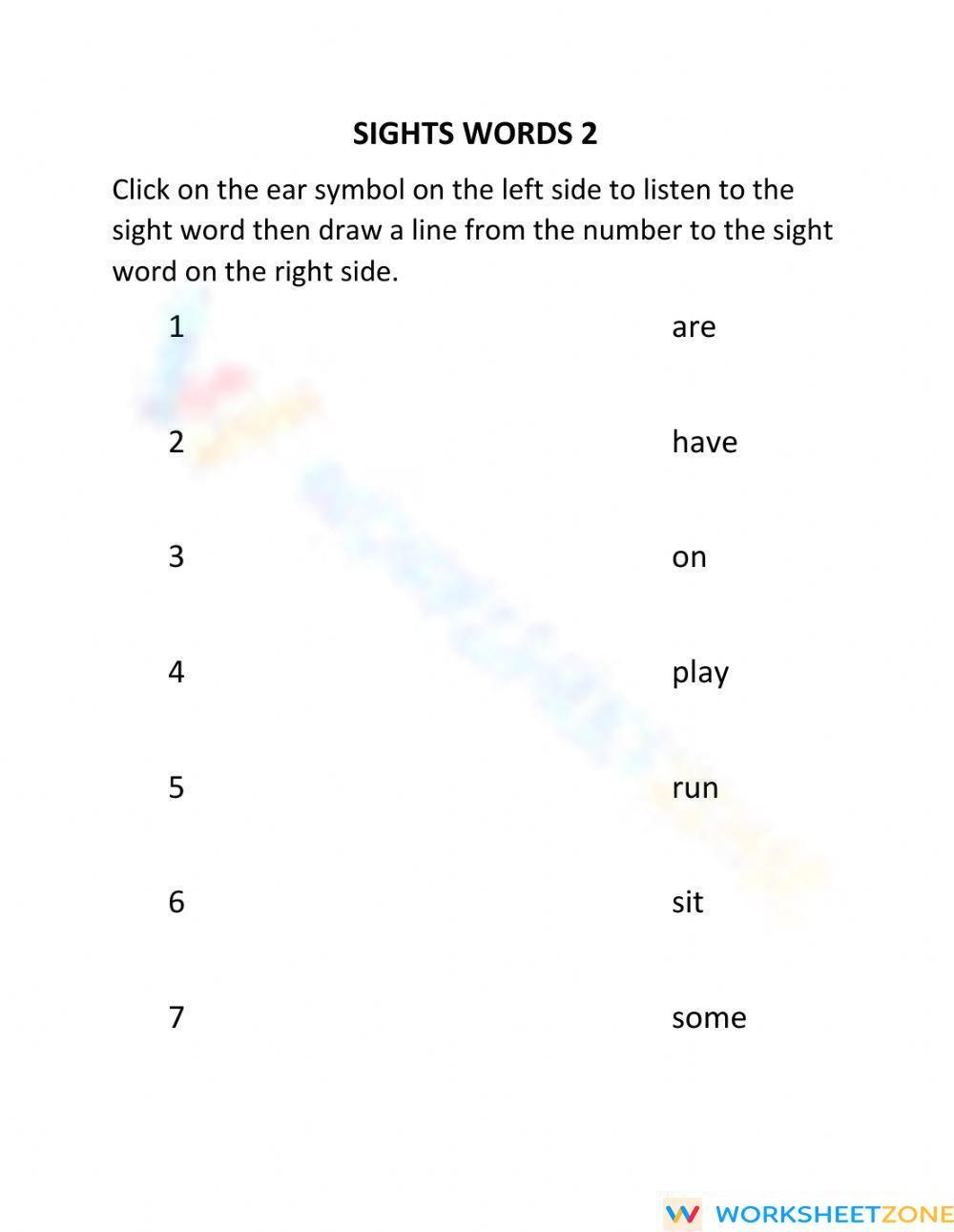 Sight Words 4 Worksheet