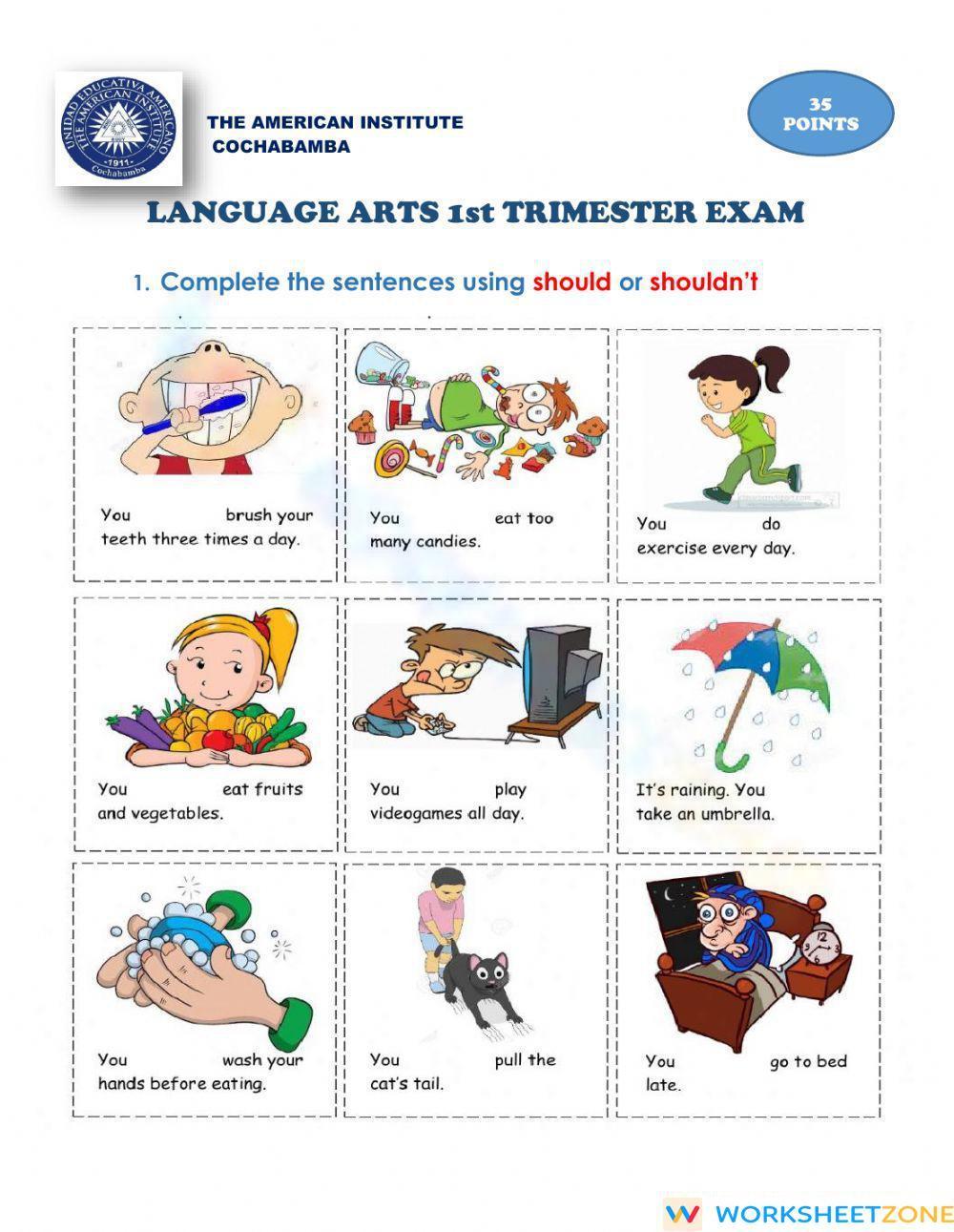 English Test Worksheet English Test Worksheet