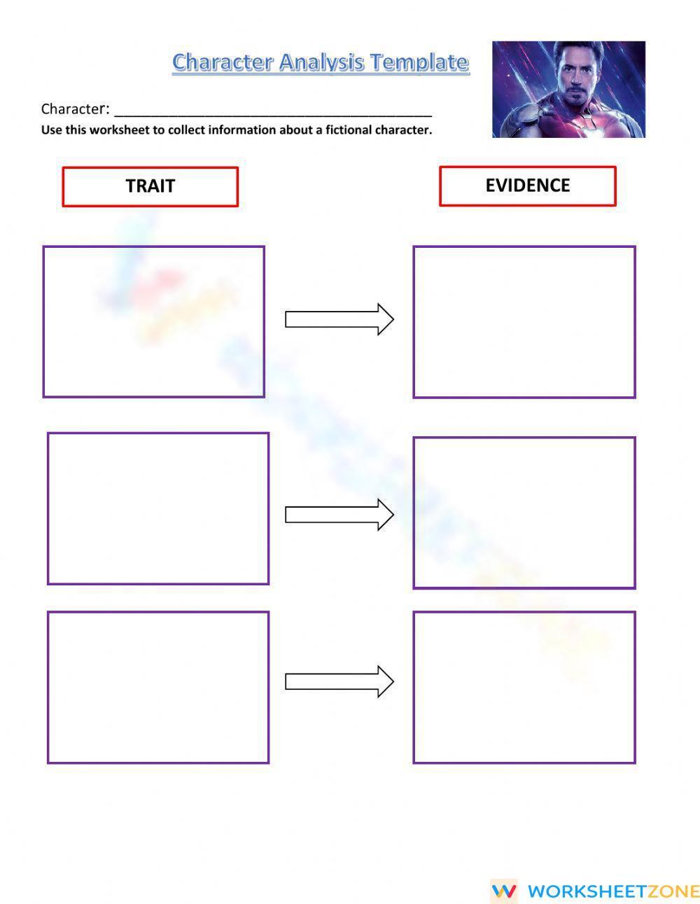 Character Analysis Template Worksheet character-analysis-template-worksheet