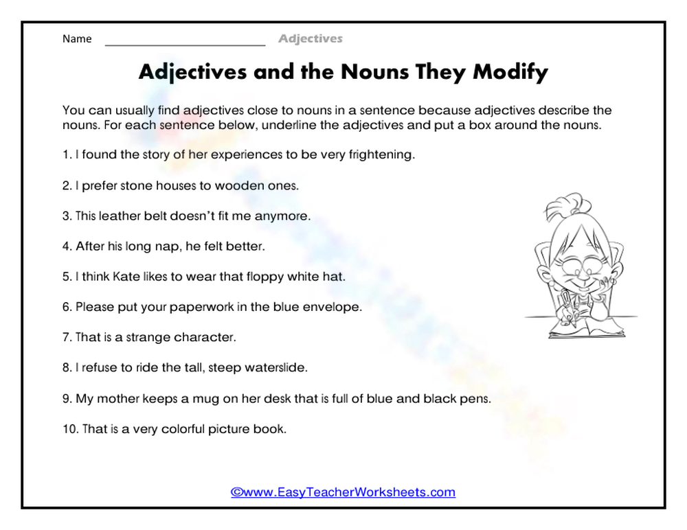 Which Sentence Contains An Adjective Modifying A Noun