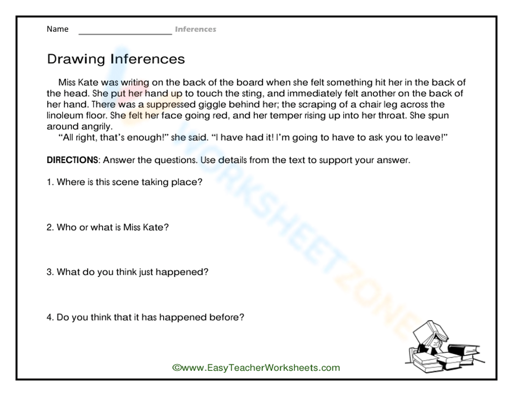 Drawing Inferences Worksheet