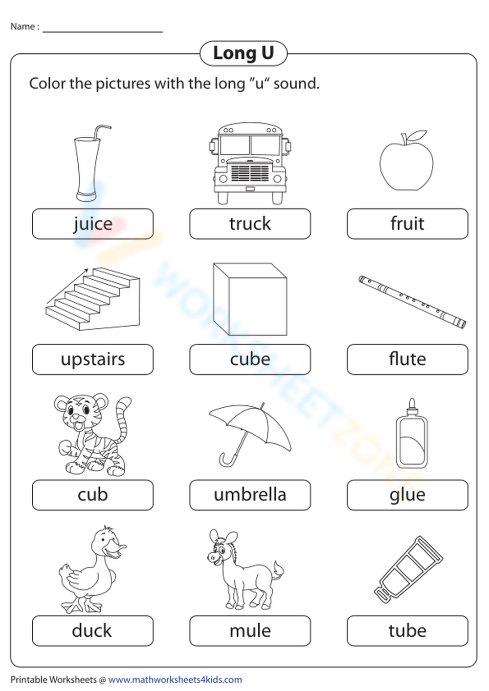 Sign: Long U (as in glue)