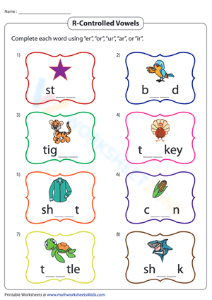 Essential R-Controlled Vowels Worksheet | Grade 2 Phonics