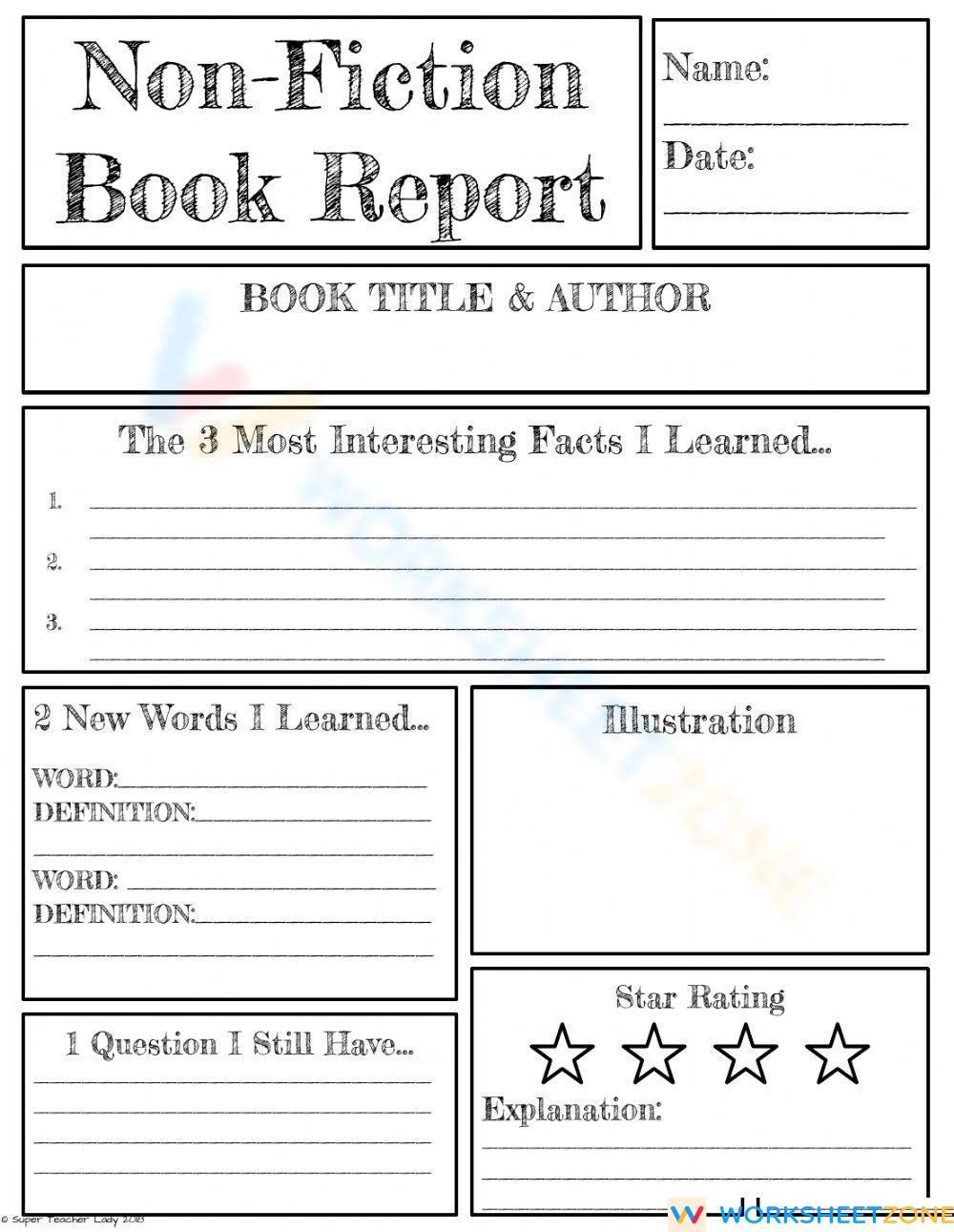 Non Fiction Book Report Worksheet non-fiction-book-report-worksheet