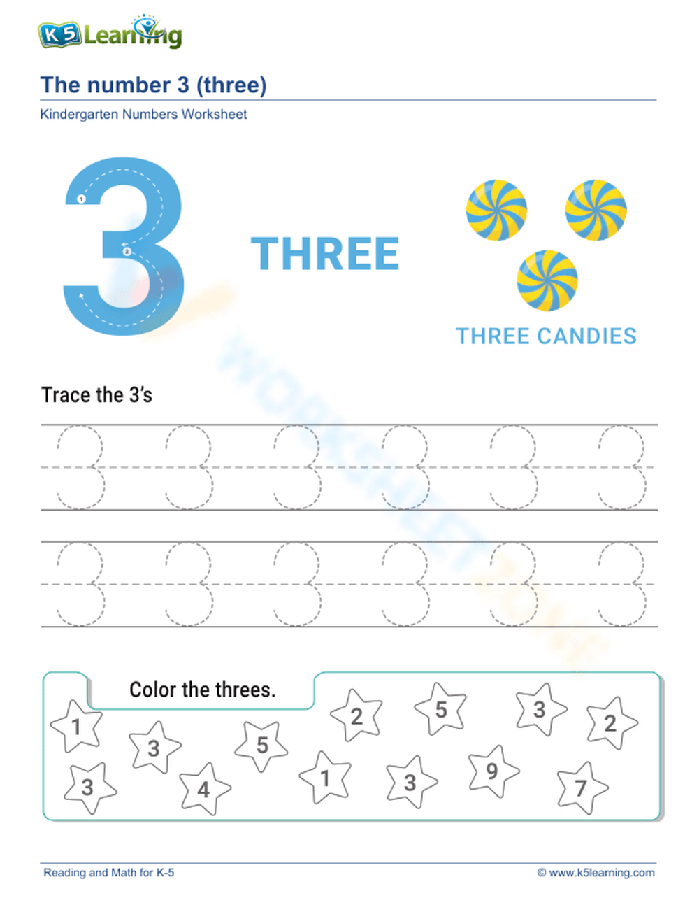 Number 3 - Learn to Count - Numbers from 1 to 10 - The Number