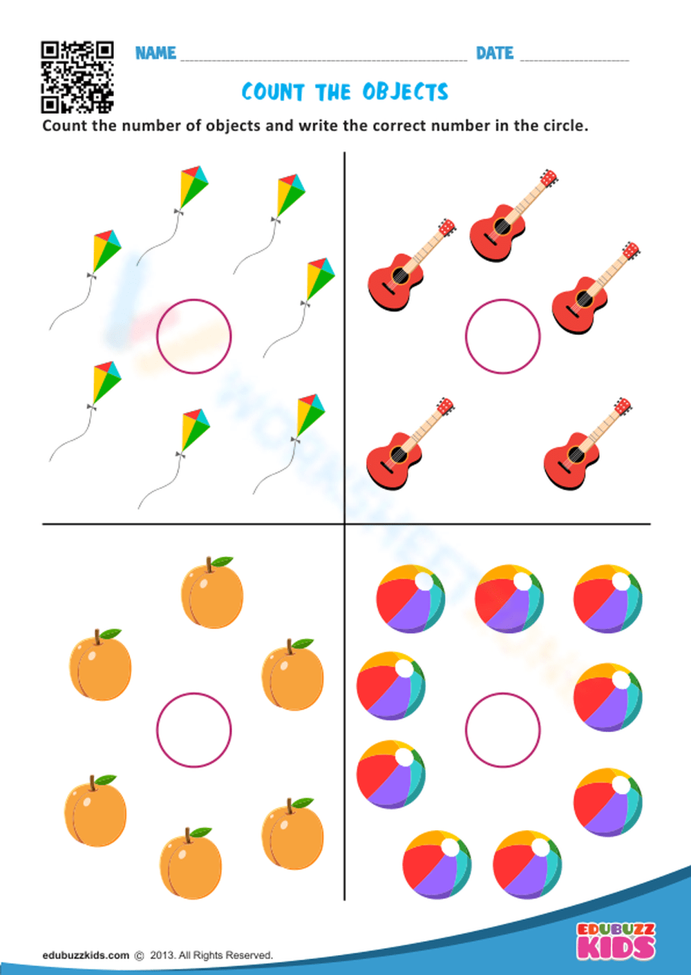 Object Counting 1 To 10 Worksheet