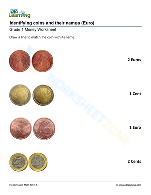 European money worksheets