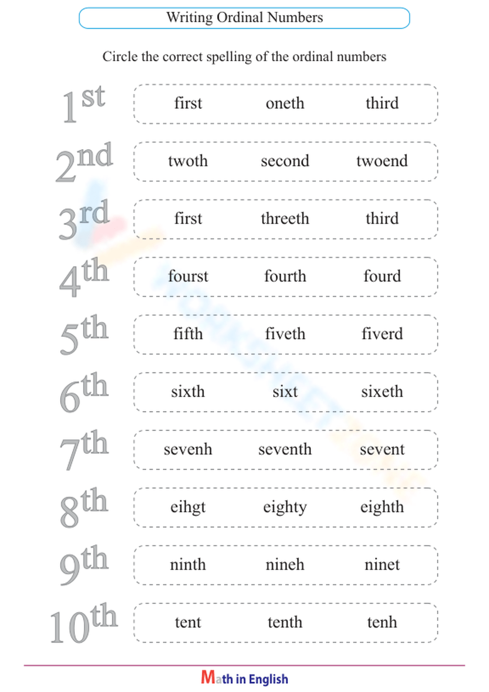 spelling-ordinals-worksheet