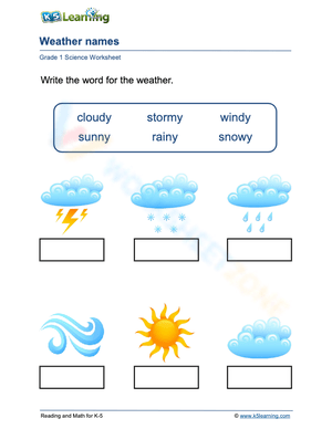 Grade 1: name the weather