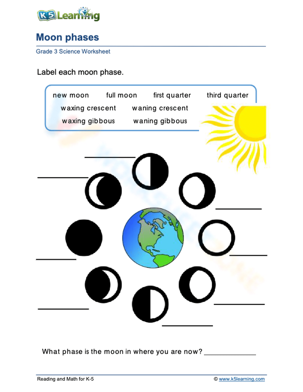 Grade 3 Moon Vs Earth Worksheet 5492