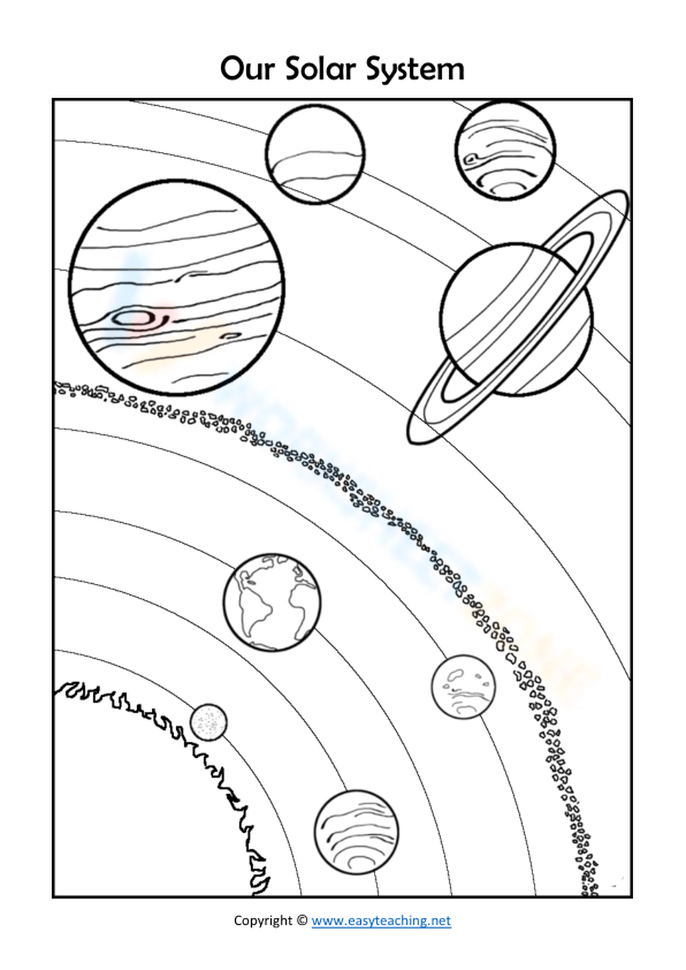 solar system drawing worksheets