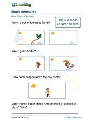 Grade 1 Shade Structures — Printable No-Prep Worksheet