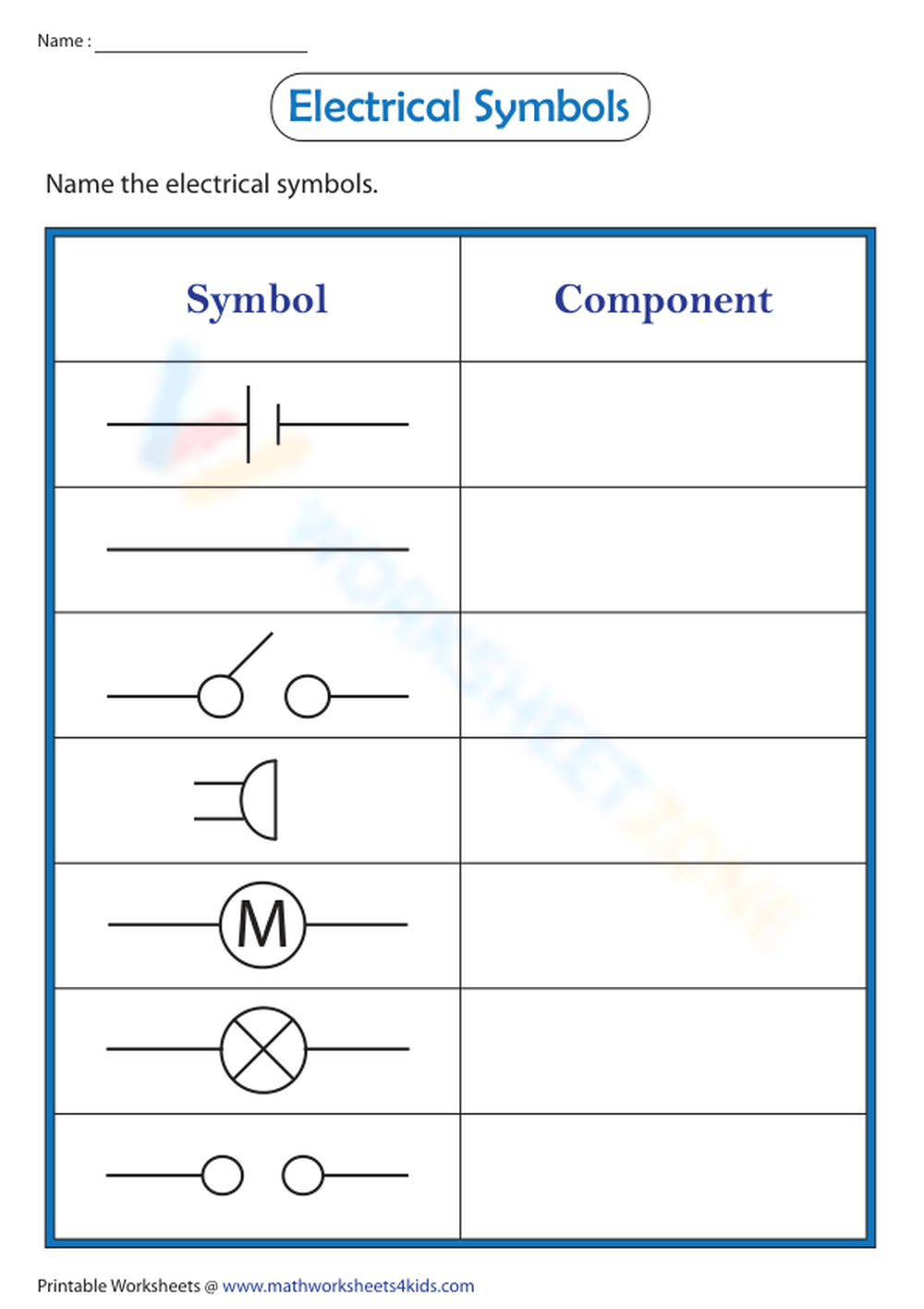 name-the-electrical-symbols-worksheet