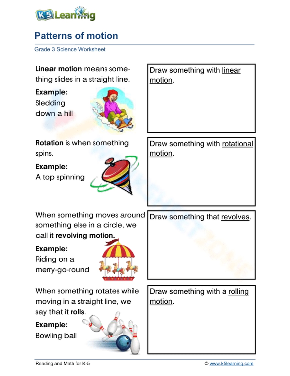 Patterns Across Space and Time Motion Worksheet  - Archives