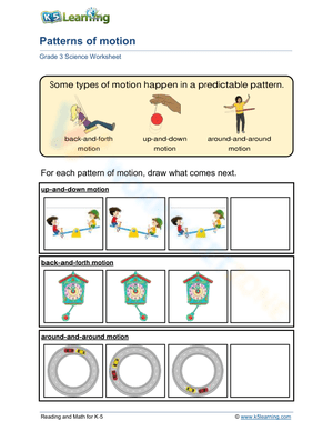 Patterns Across Space and Time Motion Worksheet  - Archives