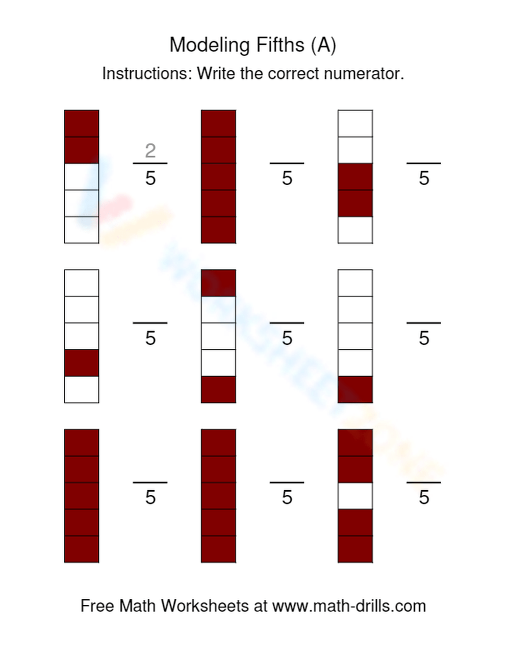 Modeling Fractions With Rectangles Worksheet Modeling Fractions With Rectangles Worksheet