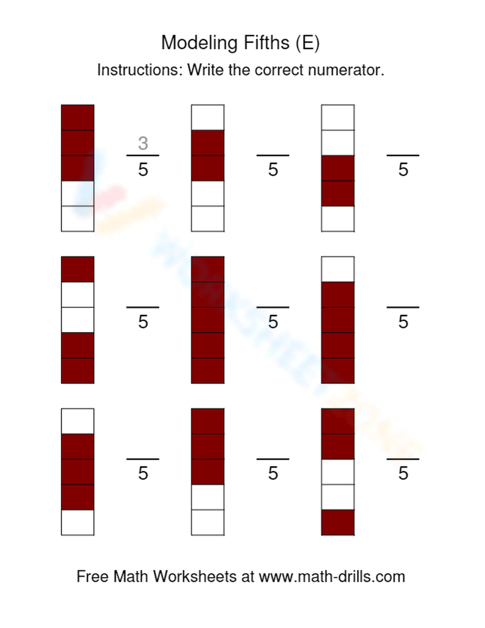 Modeling Fractions With Rectangles Worksheet