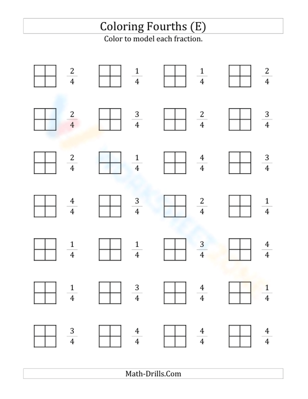 Modeling Fractions With Rectangles Worksheet
