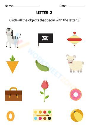 Beginning sounds with letter Z