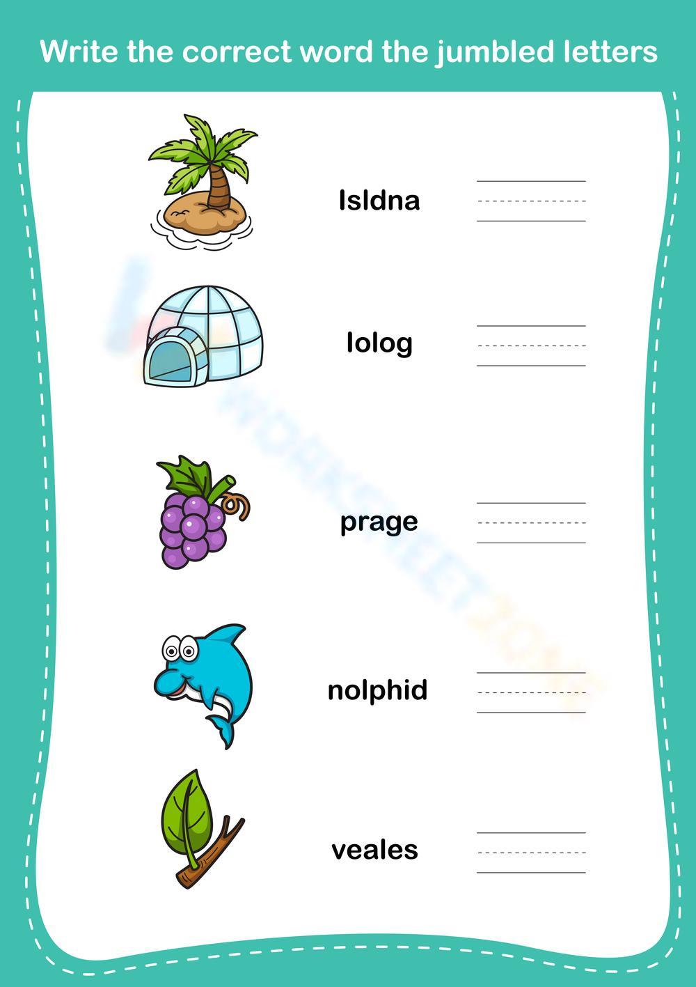 jumbled letters worksheet