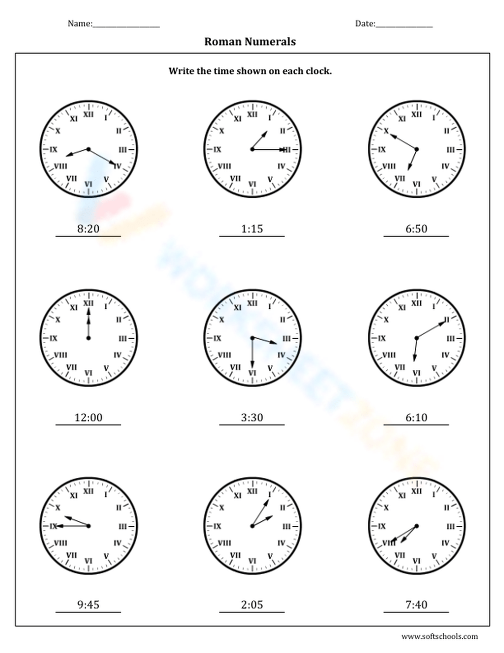 telling-time-with-roman-numerals-worksheet-zone