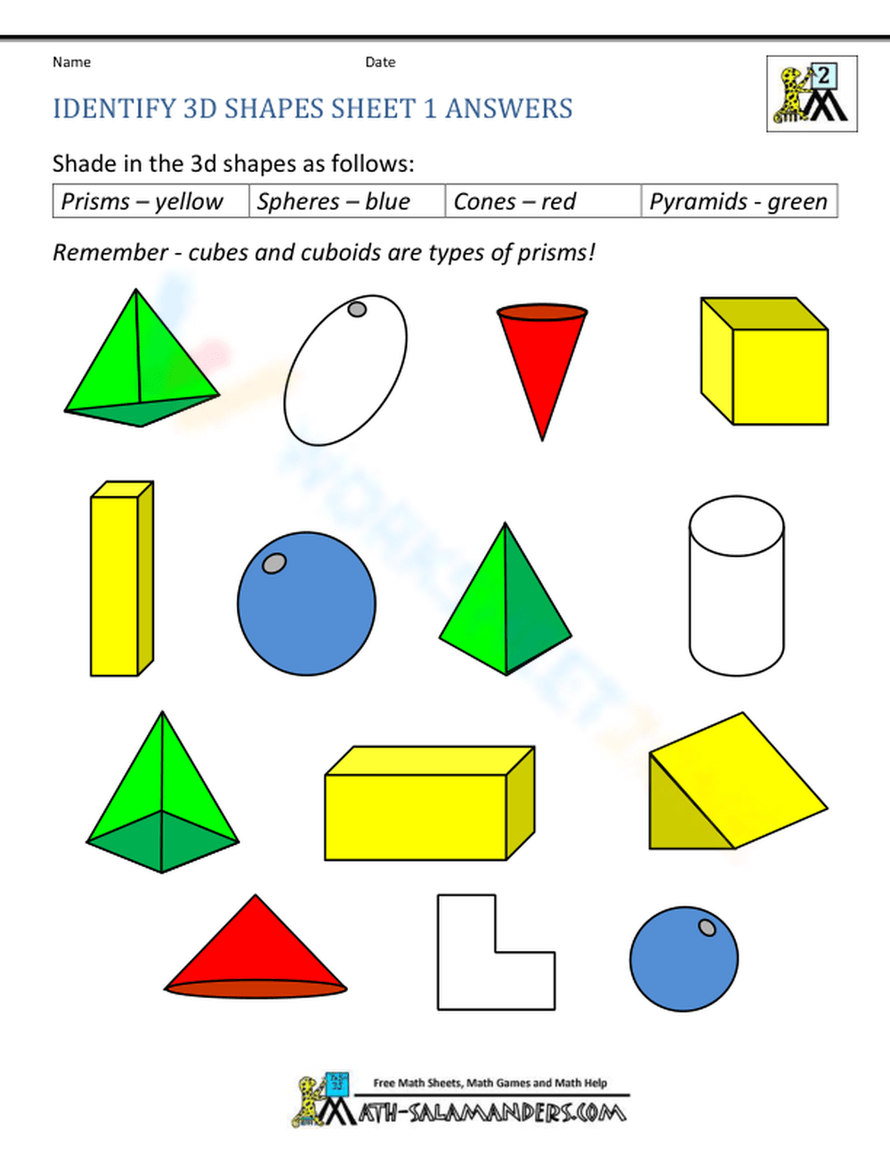 Identify 3D Shapes